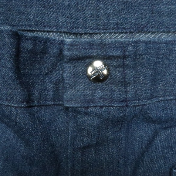 VINTAGE Seafarer Jeans Men 34x31 Blue Bell Bottom Wide Leg Navy Denim - Picture 3 of 12